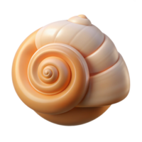 quintessential baroque Single seashell, spiral. NO BACKGROUND with Transparent Background. 8K png