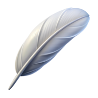 immaculate calm rustic Single feather, white. NO BACKGROUND with Transparent Background. 4K png