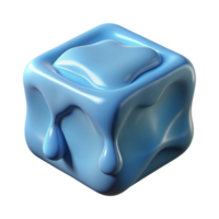 mesmerizing calm creative Ice cube, single, melting. NO BACKGROUND with Transparent Background. sharp png