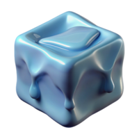 radiant victorian Ice cube, single, melting. NO BACKGROUND with Transparent Background. high quality png