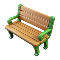vibrant art deco Park bench NO BACKGROUND with Transparent Background. studio quality png