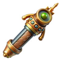 picturesque dynamic nordic Steampunk screwdriver with an interchangeable bit and intricate handle. NO BACKGROUND with Transparent Background. 4K png