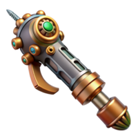 sereno gioioso avanguardia steampunk Cacciavite con un intercambiabile po e intricato maneggiare. no sfondo con trasparente sfondo. bene dettaglio png