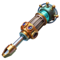 wonderful impressionist Steampunk screwdriver with an interchangeable bit and intricate handle. NO BACKGROUND with Transparent Background. fine detail png