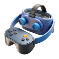 striking bohemian Virtual Reality headset with controllers. NO BACKGROUND with Transparent Background. studio quality png