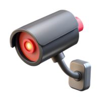 pristine geometric Security camera with blinking red light. NO BACKGROUND with Transparent Background. premium png