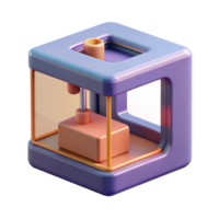 stunning traditional 3D printer printing a small object. NO BACKGROUND with Transparent Background. 4K png