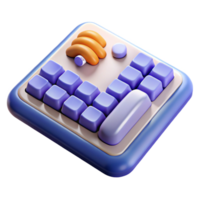 mesmerizing energetic retro Wireless keyboard with numeric keypad. NO BACKGROUND with Transparent Background. 8K png