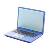 impressive minimalist Laptop computer with blank screen. NO BACKGROUND with Transparent Background. high quality png