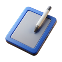 nostalgic impressive Tablet computer with stylus pen. NO BACKGROUND with Transparent Background. authentic png