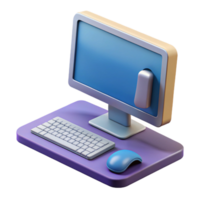 rare coastal Desktop computer with monitor, keyboard and mouse. NO BACKGROUND with Transparent Background. premium png