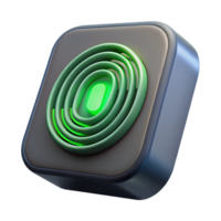 timeless classic Fingerprint scanner with glowing green light. NO BACKGROUND with Transparent Background. exclusive png