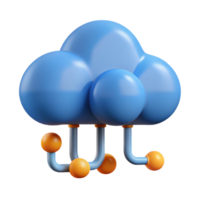 imaculado quintessencial nuvem Informática ícone com dados fluxos. não fundo com transparente fundo. png