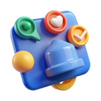 picturesque standout Social media icons with notifications. NO BACKGROUND with Transparent Background. png