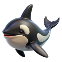 radiant victorian A swimming Orca whale, dorsal fin visible, NO BACKGROUND with Transparent Background. luxury png