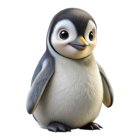 signature art deco A crawling Emperor Penguin chick, fluffy, NO BACKGROUND with Transparent Background. sharp png