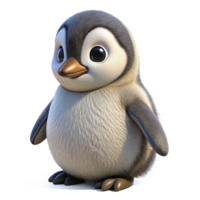pristine acclaimed A crawling Emperor Penguin chick, fluffy, NO BACKGROUND with Transparent Background. png