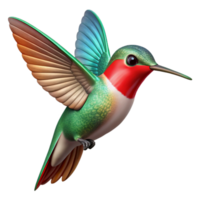 suntuoso inesquecível uma vôo garganta de rubi beija Flor, asas borrado, não fundo com transparente fundo. png