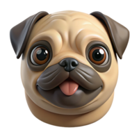 sumptuous ethereal rustic A portrait of a Pug, head and shoulders, NO BACKGROUND with Transparent Background. artisan png
