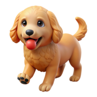 radiant nostalgic organic A playful Golden Doodle puppy, fetching a ball ball removed, NO BACKGROUND with Transparent Background. museum quality png