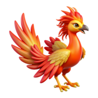 timeless vintage Phoenix, mythical firebird, vibrant plumage, NO BACKGROUND with Transparent Background. sharp png