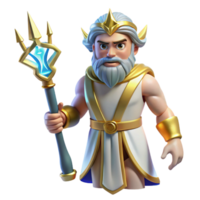 impressive signature Zeus, king of the gods, thunderbolt in hand, NO BACKGROUND with Transparent Background. png