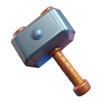 memorable contemporary Thor's Hammer, Mjolnir, Norse mythology, NO BACKGROUND with Transparent Background. refined png
