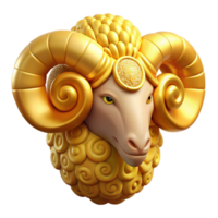 intense picturesque Golden Fleece, ram's fleece, magical artifact, NO BACKGROUND with Transparent Background. studio quality png