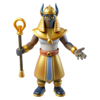 whimsical alluring Osiris, Egyptian god of the underworld, regal pose, NO BACKGROUND with Transparent Background. top-tier png