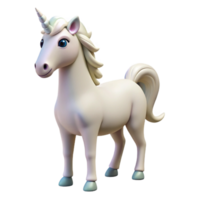striking distinctive Unicorn, single-horned horse, pure white, NO BACKGROUND with Transparent Background. png