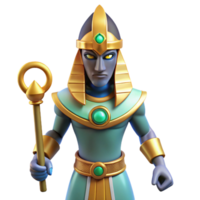 radiant unparalleled Osiris, Egyptian god of the underworld. NO BACKGROUND with Transparent Background. png