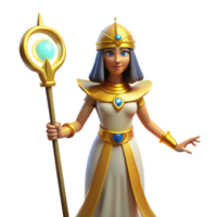 immaculate dreamy avant-garde Isis, Egyptian goddess of magic. NO BACKGROUND with Transparent Background. 8K png