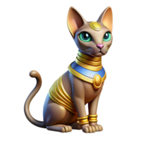glorious geometric Bastet, Egyptian cat goddess. NO BACKGROUND with Transparent Background. expertly shot png