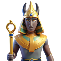 majestic iconic Osiris, Egyptian god of the underworld. NO BACKGROUND with Transparent Background. png