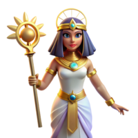 radiant remarkable Isis, Egyptian goddess of magic. NO BACKGROUND with Transparent Background. png