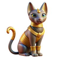 immaculate bohemian Bastet, Egyptian cat goddess. NO BACKGROUND with Transparent Background. high resolution png