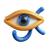 sumptuous intense artistic Eye of Horus, Egyptian symbol of protection. NO BACKGROUND with Transparent Background. flawless png