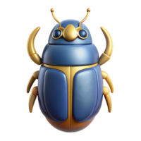 peaceful captivating Scarab beetle, Egyptian symbol of rebirth. NO BACKGROUND with Transparent Background. refined png