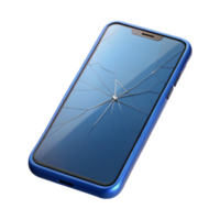 timeless creative Smartphone with cracked screen NO BACKGROUND with Transparent Background. 8K png