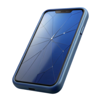 inspired renaissance Smartphone with cracked screen NO BACKGROUND with Transparent Background. ultra HD png