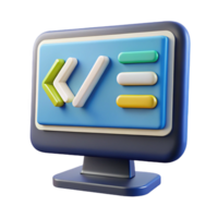 serene peaceful futuristic Computer monitor displaying code NO BACKGROUND with Transparent Background. museum quality png