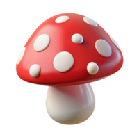 remarkable abstract A single, poisonous mushroom with bright red and white spots, NO BACKGROUND with Transparent Background. fine detail png