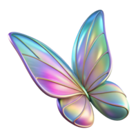 serene modern A single, delicate fairy wing shimmering with iridescent colors, NO BACKGROUND with Transparent Background. high quality png