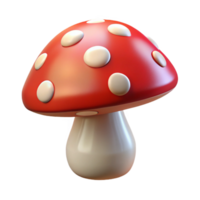 nostalgic mesmerizing A single, poisonous mushroom with bright red and white spots, NO BACKGROUND with Transparent Background. sharp png