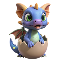 deslumbrante inspirado uma bonitinho, estilo cartoon Dragão filhote, não fundo com transparente fundo. png
