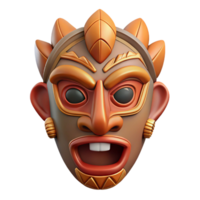 sumptuous rare A stylized tribal mask with intricate carvings, NO BACKGROUND with Transparent Background. png