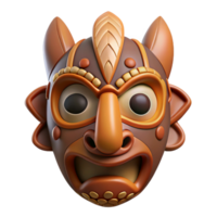 picturesque intense creative A stylized tribal mask with intricate carvings, NO BACKGROUND with Transparent Background. gallery standard png