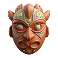 signature abstract A stylized tribal mask with intricate carvings, NO BACKGROUND with Transparent Background. exclusive png