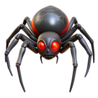 glorious ethereal art deco A creepy, realistic spider with glowing red eyes, NO BACKGROUND with Transparent Background. impeccable png