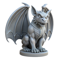 remarkable elegant A winged gargoyle statue with intricate details, NO BACKGROUND with Transparent Background. handcrafted png